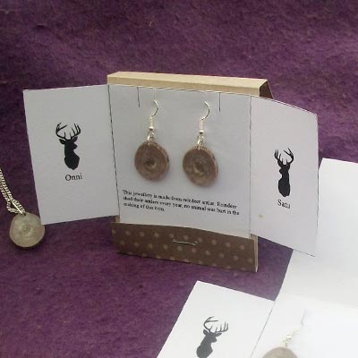 reindeer antler earrings